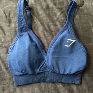 Vital Seamless 2.0 V Neck Sports Bra in Stellar Blue Marl XS